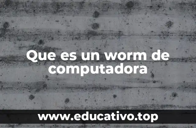 Que es un worm de computadora