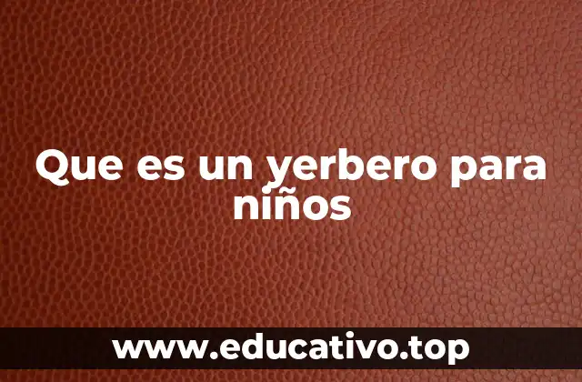 Que es un yerbero para niños