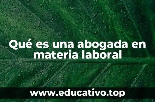 Qué es una abogada en materia laboral