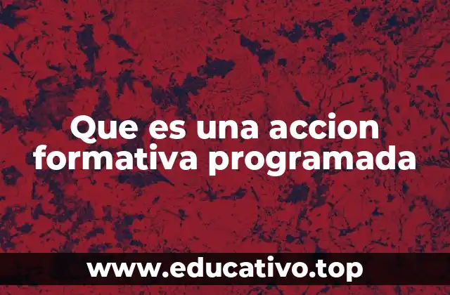 Cómo se define una acción formativa programada