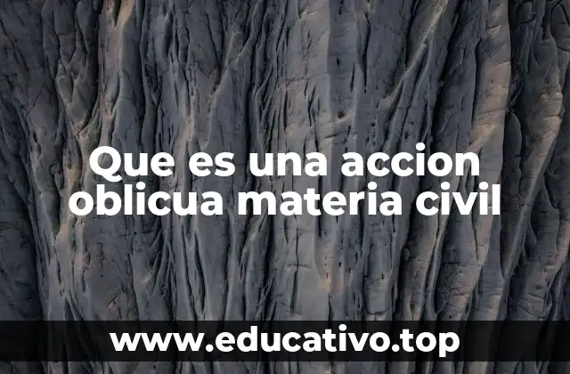 Que es una accion oblicua materia civil