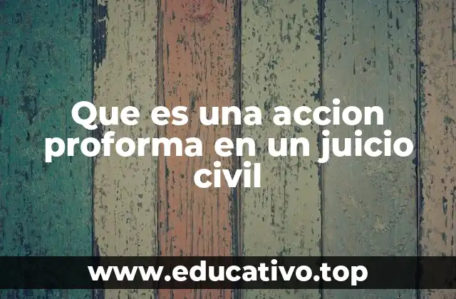 Que es una accion proforma en un juicio civil