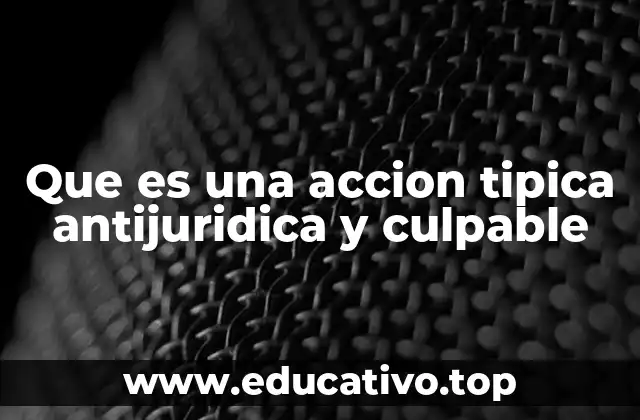 Que es una accion tipica antijuridica y culpable