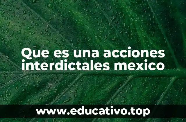 Que es una acciones interdictales mexico