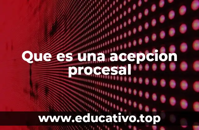 Que es una acepcion procesal