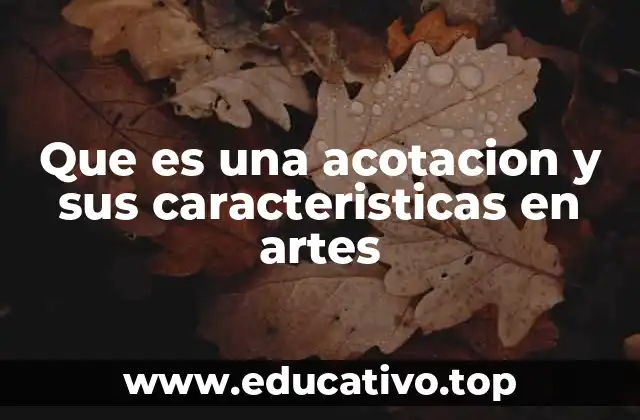 Que es una acotacion y sus caracteristicas en artes