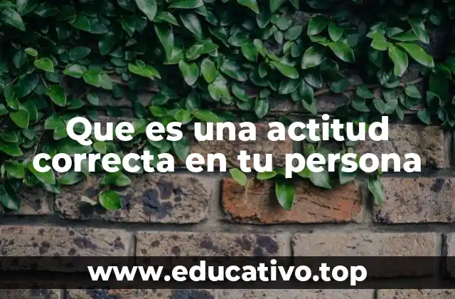 Que es una actitud correcta en tu persona