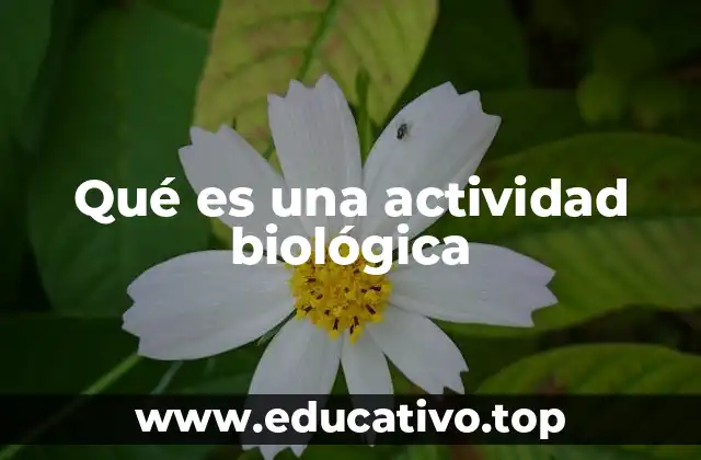 Qué es una actividad biológica