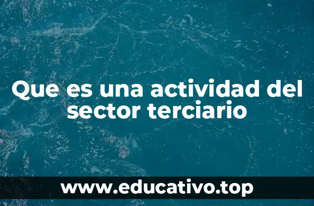 Que es una actividad del sector terciario