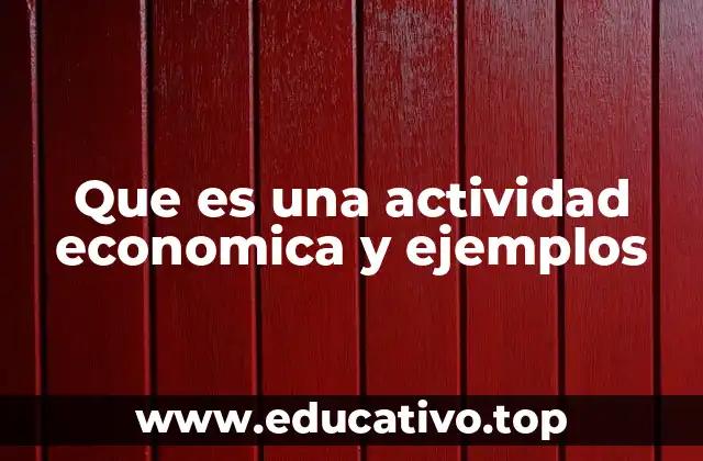 Que es una actividad economica y ejemplos