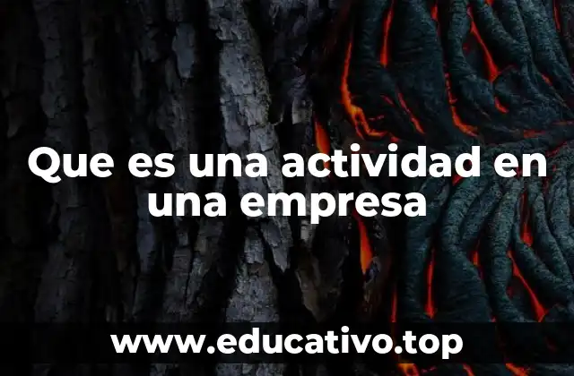 Que es una actividad en una empresa