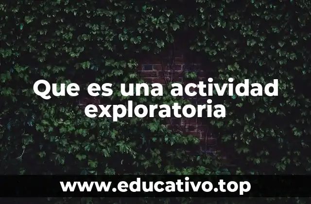 Que es una actividad exploratoria
