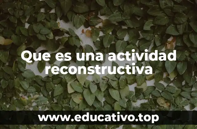 Que es una actividad reconstructiva