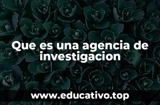 Que es una agencia de investigacion