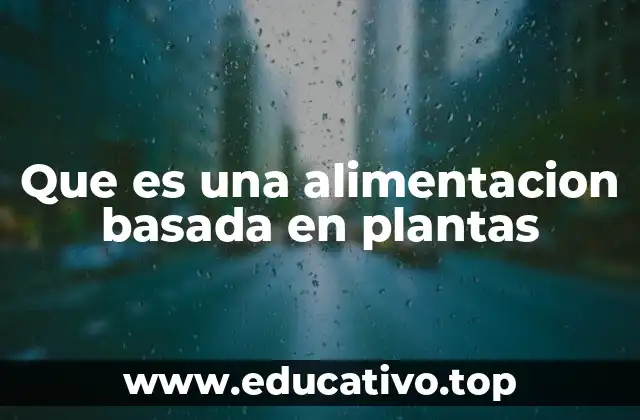 Que es una alimentacion basada en plantas