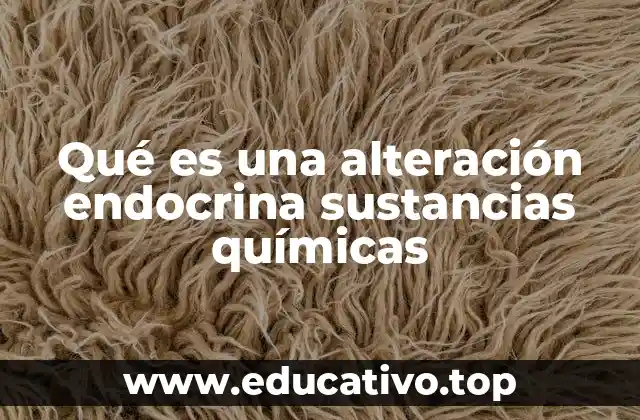 Qué es una alteración endocrina sustancias químicas