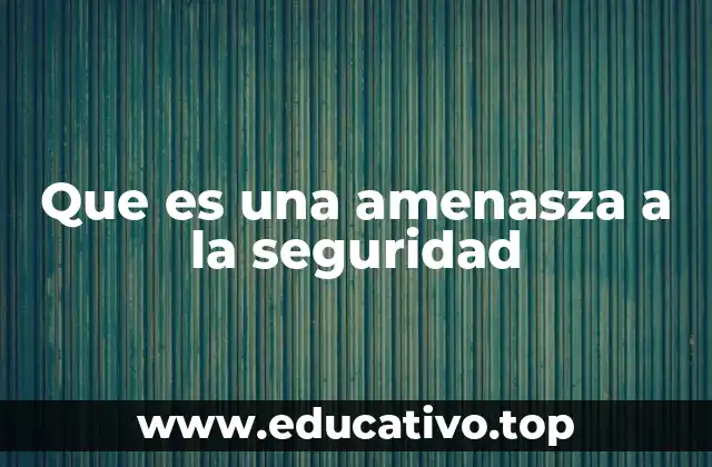 Que es una amenasza a la seguridad