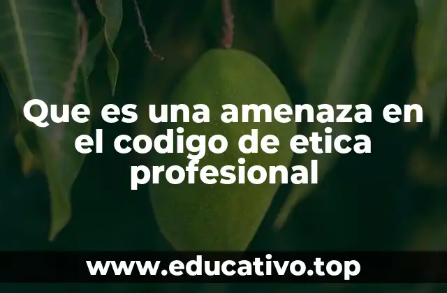 Que es una amenaza en el codigo de etica profesional
