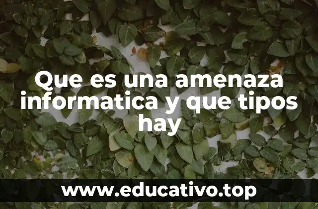 Que es una amenaza informatica y que tipos hay