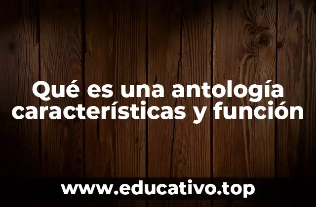 Qué es una antología características y función