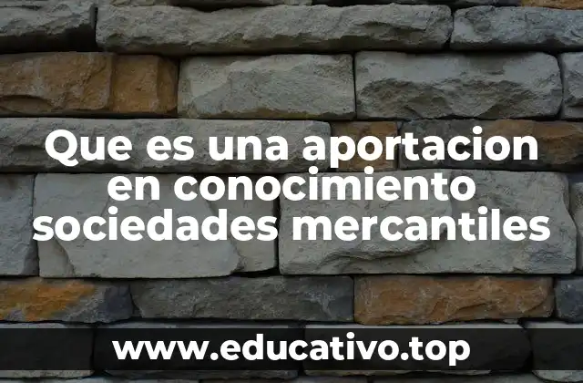 Que es una aportacion en conocimiento sociedades mercantiles