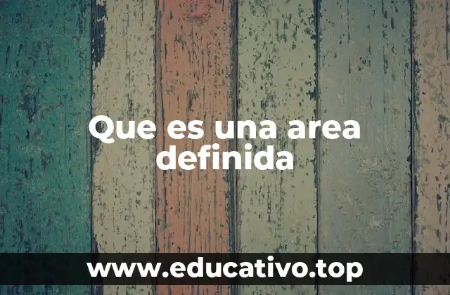 Que es una area definida
