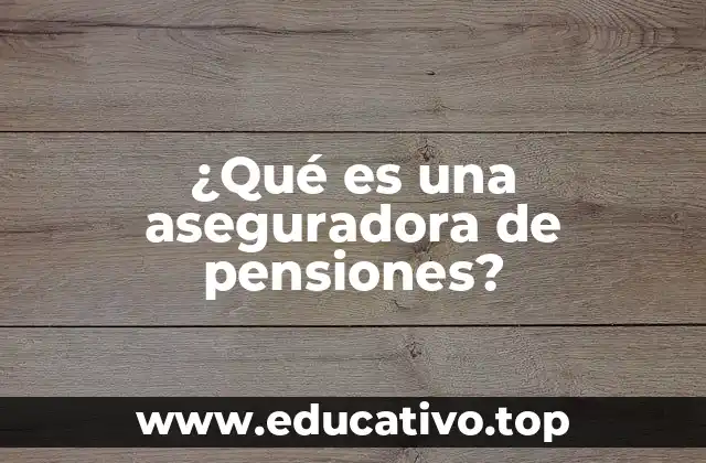 ¿Qué es una aseguradora de pensiones?