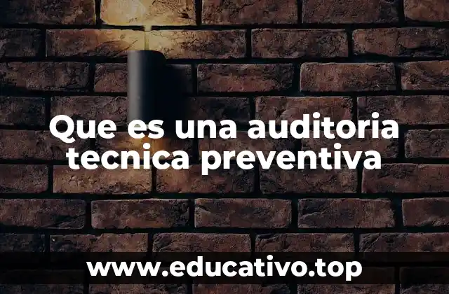 Que es una auditoria tecnica preventiva