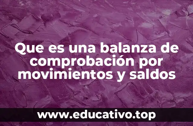 Que es una balanza de comprobación por movimientos y saldos