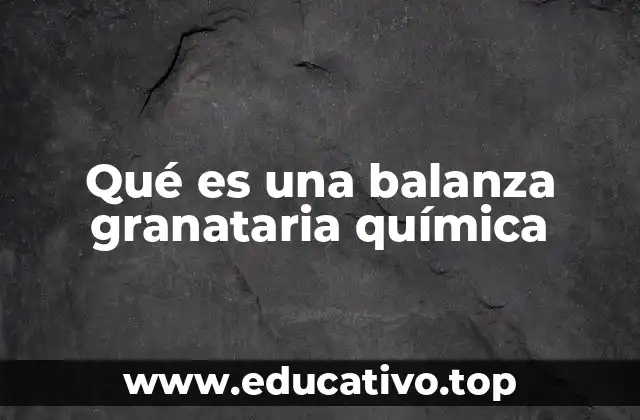 Qué es una balanza granataria química