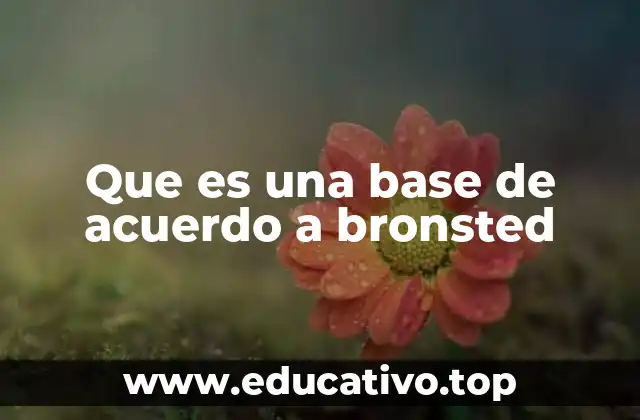 Que es una base de acuerdo a bronsted
