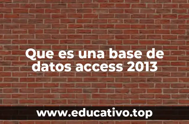 Que es una base de datos access 2013