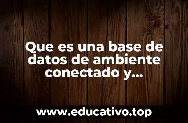 Que es una base de datos de ambiente conectado y desconectado