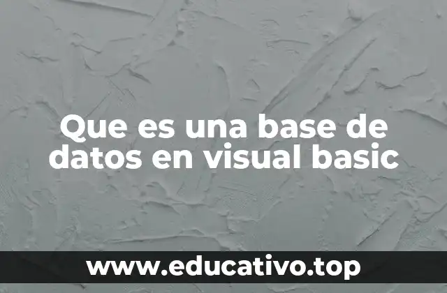 Que es una base de datos en visual basic