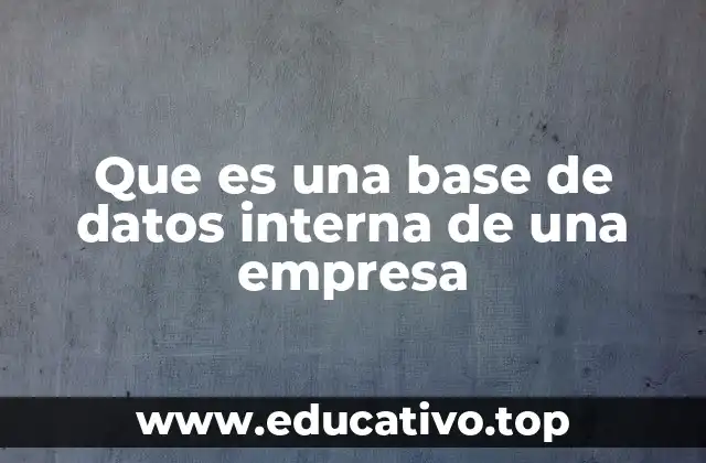 Que es una base de datos interna de una empresa