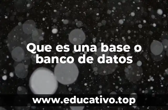 Que es una base o banco de datos
