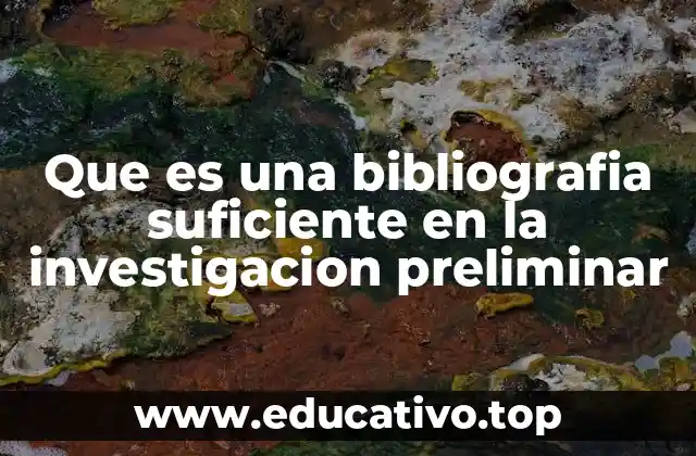 Que es una bibliografia suficiente en la investigacion preliminar
