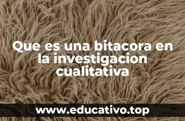 Que es una bitacora en la investigacion cualitativa