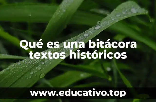 Qué es una bitácora textos históricos