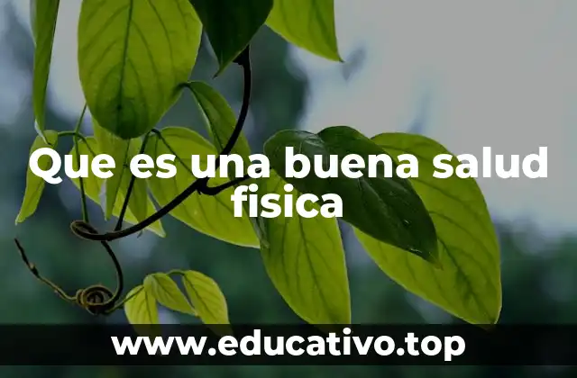 Que es una buena salud fisica