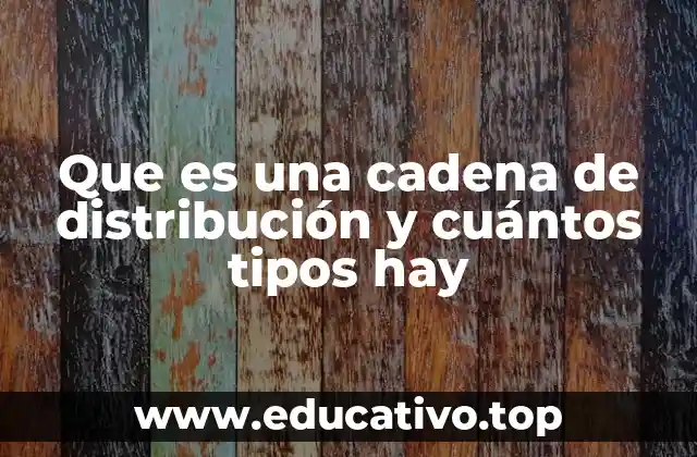 Que es una cadena de distribución y cuántos tipos hay