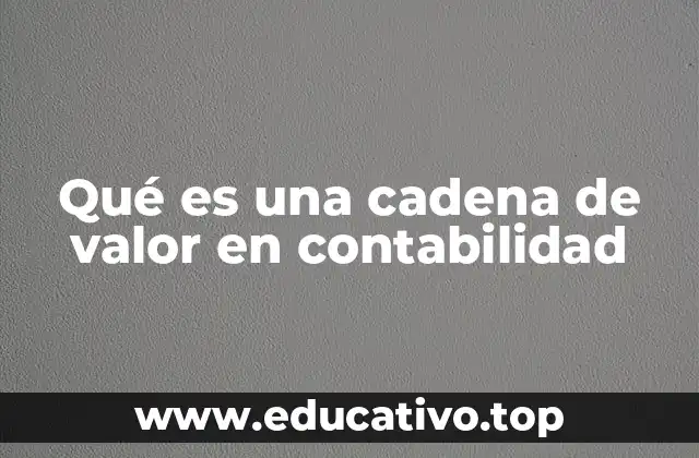 Qué es una cadena de valor en contabilidad