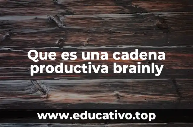Que es una cadena productiva brainly