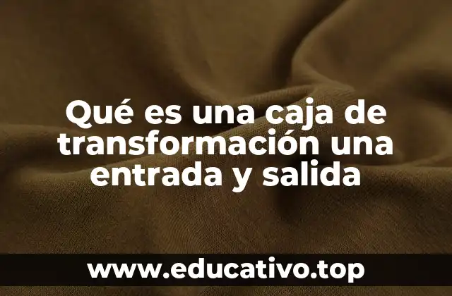 Qué es una caja de transformación una entrada y salida