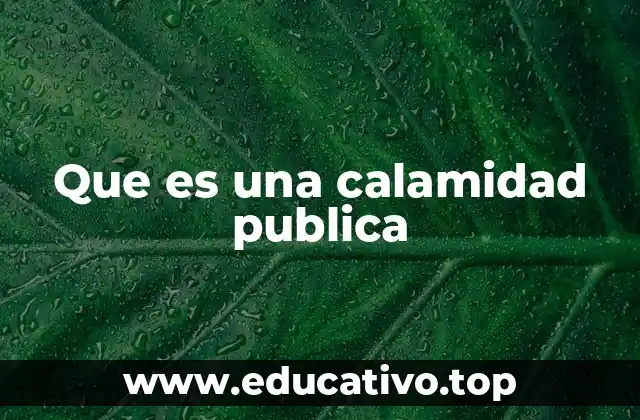 Causas y factores que generan una calamidad pública