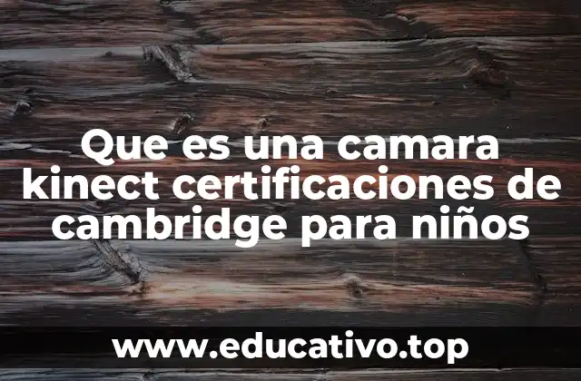 Que es una camara kinect certificaciones de cambridge para niños