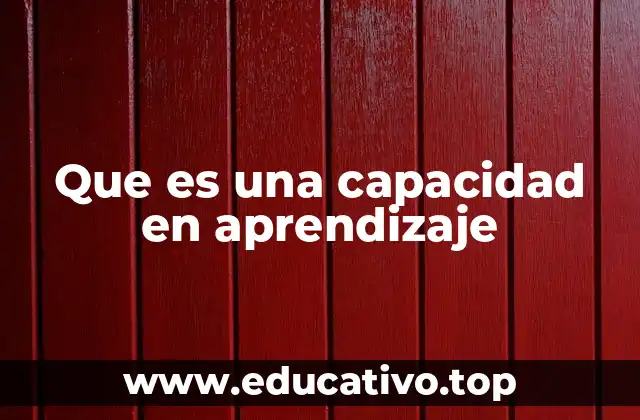 Que es una capacidad en aprendizaje