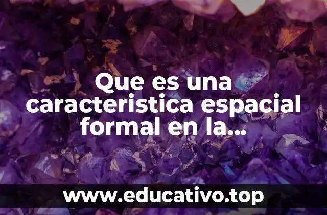 Que es una caracteristica espacial formal en la arquitectura