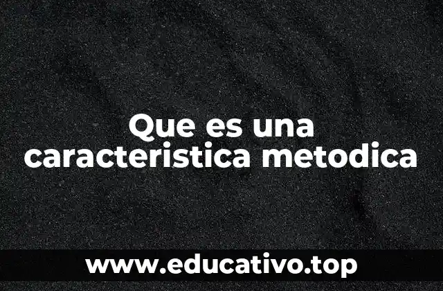 Que es una caracteristica metodica