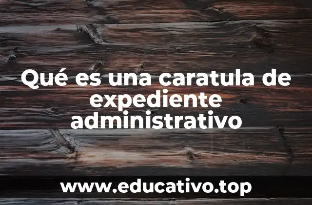 Qué es una caratula de expediente administrativo